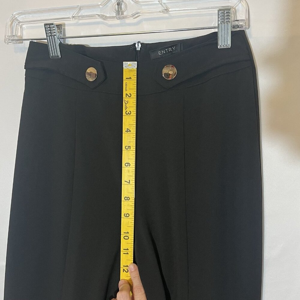 Entry Women’s Dress Pants Small Black Flare Zipper Stretch - Picture 6 of 10